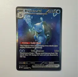 Pokemon TCG Blastoise EX Illustration Rare Full Art Holo 200/165 SV151 330 HP - Image 1