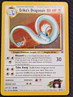 Erika's Dragonair 4/132 Gym Heroes Holo Rare Unlimited Pokemon TCG MP - Image 1