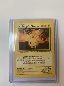 Pokemon TCG Lt. Surge's Pikachu 84/132 Gym Challenge First Edition NM - Image 1