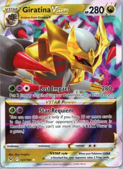 Pokemon TCG Giratina VSTAR 131/196 Lost Origin Holo NM - Image 1