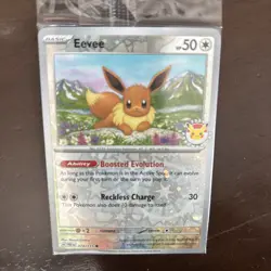 Eevee 074/131 Pokemon Day Stamped Sealed Promo Card 2025 Exclusive Reverse Holo - Image 3
