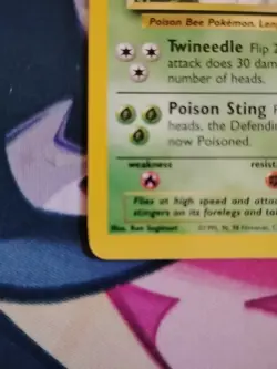 Pokemon TCG Beedrill Card 17/102 Rare Unlimited Base Set - Image 4