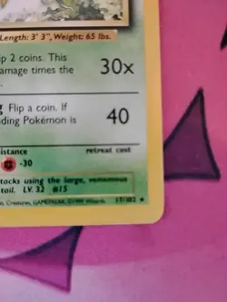 Pokemon TCG Beedrill Card 17/102 Rare Unlimited Base Set - Image 5