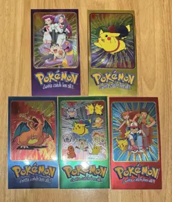 Pokemon Topps TV Animation Edition Series 2 Jumbo Holo Cards Complete Set Of 5 - Image 1