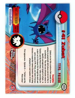 Pokemon Card - Zubat #41 - Topps Chrome - Image 2