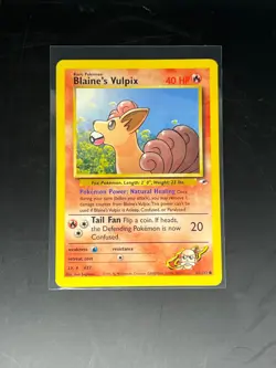 Blaines Vulpix 65/132 Gym Heroes Common Pokemon Card LP - Image 1