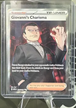 Pokemon TCG Giovanni's Charisma Full Art Trainer Ultra Rare Card 197/165 - Image 1
