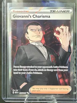 Pokemon TCG Giovanni's Charisma Full Art Trainer Ultra Rare Card 197/165 - Image 2