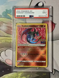 Radiant Charizard 2022 Pokemon Go 011/078 PSA 9 MINT - Image 1
