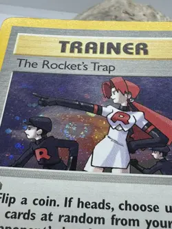 Pokemon Card - The Rocket's Trap Gym Heroes 19/132 Holo Rare SWIRL!! - Image 3
