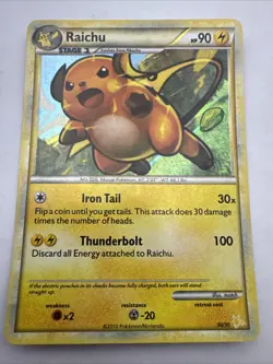 Pokemon Tcg Raichu Holo 30/30 HGSS Trainer Kit LP - Image 1