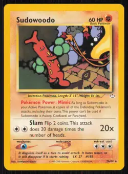 Sudowoodo 26/64 Rare Neo Revelation Pokemon Unlimited Lightly Played - Image 1