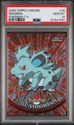 2000 TOPPS CHROME POKEMON T.V. #30 NIDORINA PSA 10 - Image 1
