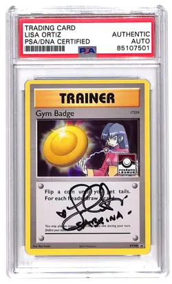 PSA Signed Lisa Ortiz Gym Badge XY208 Pokemon Promo XY League Promo Holo - Image 1