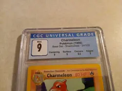 POKEMON CHARMELEON BASE SET SHADOWLESS CGC 9 MINT + SUB GRADES - Image 2