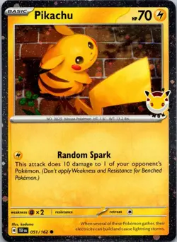 Pikachu (Pokemon Day 2026) 051/162 Holo Pokemon NM - Image 1