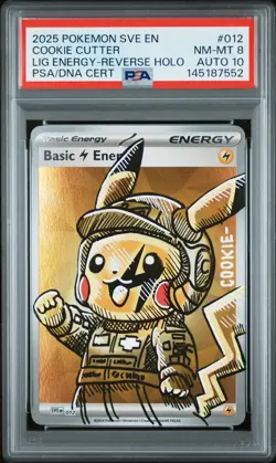 2025 POKEMON SVE EN-BASIC ENERGIES #012 BASIC LIGHTNING ENERGY PSA 8 AUTO 10 - Image 1