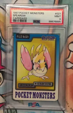 PSA 9 Pokemon Carddass Spearow No.021 Pocket Monsters Bandai 1997 Japanese - Image 1