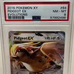 2016 Pokemon XY: Evolutions - PIDGEOT EX #64/108 - PSA 8 NEAR MINT - MINT - Image 2