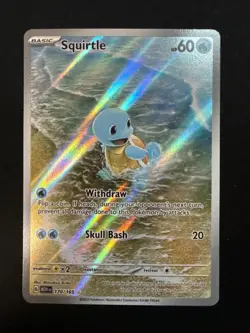 Pokemon TCG Squirtle 170/165 Scarlet & Violet 151 Illustration Rare Holo Card - Image 2