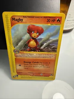 💥 Magby Pokemon 2003 TCG (Expedition E-Reader Set) Non Holo Foil # 69/165 - Image 1
