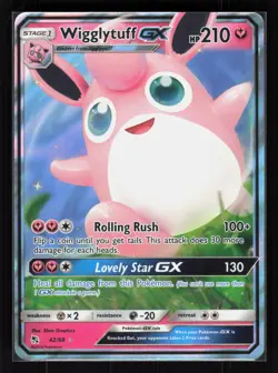 Wigglytuff GX Holo Ultra Rare Pokemon Hidden Fates 42/68 NM - Image 1