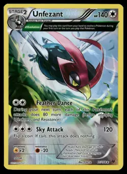 Unfezant 81/108 Rare Roaring Skies Pokemon Reverse Holo Near Mint - Image 1