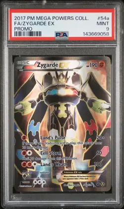 2017 POKEMON MEGA POWERS COLLECTION PROMO #54A FULL ART/ZYGARDE EX PSA 9 - Image 1
