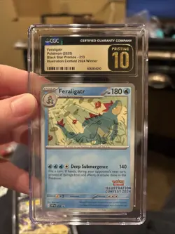CGC Pristine 10 English Feraligatr Illustration Contest 2024 Winner Pokemon Card - Image 1