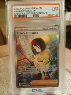 Pokemon TCG Erika's Invitation PSA 9 #203 Scarlet & Violet Special Illustration - Image 1