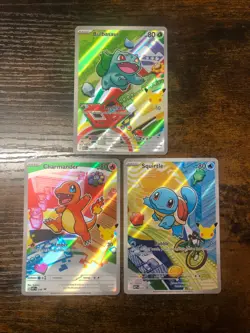 Pokemon TCG First Partner Illustration Gen 1 Kanto Starters Set Mint/Near Mint - Image 1