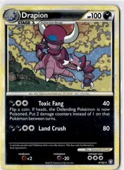 DRAPION 4/102 HOLO R HGSS TRIUMPHANT POKEMON HOLO MP - Image 1