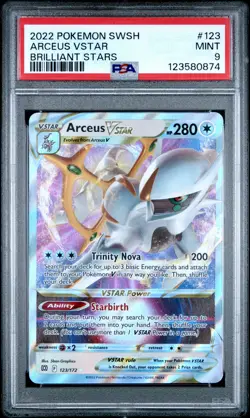2022 POKEMON SWORD & SHIELD BRILLIANT STARS #123 ARCEUS VSTAR PSA 9 - Image 1