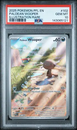 2025 POKEMON PFL EN-PHANTASMAL FLAMES ILLUSTRATION RARE PALDEAN WOOPER PSA 10 - Image 1