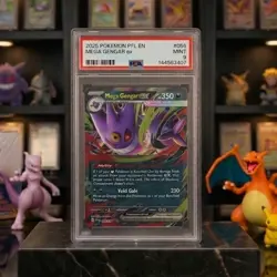 2025 Pokemon Phantasmal Flames Mega Gengar ex 056/094 Holo RR PSA 9 - Image 1
