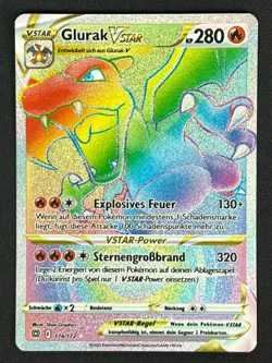 Glurak Vstar 174/172 Strahlende Sterne Rainbow Deutsch Ex - NM Pokemon - Image 1