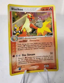 Blaziken 3/109 - Ruby & Sapphire *LP* Holo Rare Pokemon Card *W/ SWIRL* - Image 2