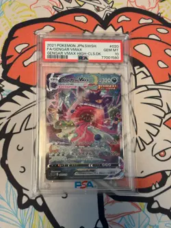2021 Pokemon Japanese Gengar VMax 020/019 PSA 10 Gem Mint - Image 1