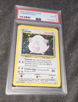 Pokemon 1999 Chansey Holo 3/102 PSA 6 - Image 1
