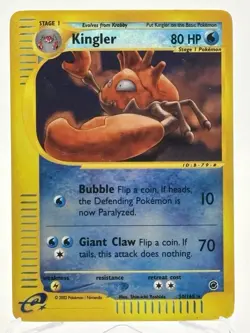 Kingler 50/165 Reverse Holo Expedition Base Set Pokemon LP - Image 1