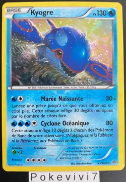 Carte Pokemon KYOGRE 53/160 Holo Mosaique XY5 Primo Choc FR OCCASION - Image 1