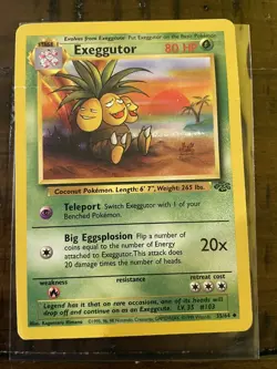 Pokemon TCG Exeggutor Jungle 35/64 Regular Unlimited Uncommon MP With Crease - Image 1