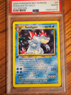 Pokemon 1st Edition Neo Genesis Feraligatr rare foil card, PSA 2 - Image 2
