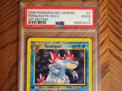 Pokemon 1st Edition Neo Genesis Feraligatr rare foil card, PSA 2 - Image 3