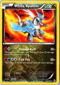 Pokemon: Boundaries Crossed White Kyurem #102/149 - Reverse Holo - MP Rare .VO5 - Image 1