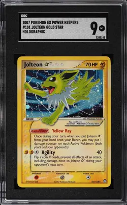 2007 Pokemon EX Power Keepers Holo Jolteon Gold Star #101 SGC 9 MINT - Image 1