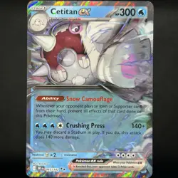 Pokemon TCG Destined Rivals Cetitan EX Holo Double Rare 065/182 NM - Image 1