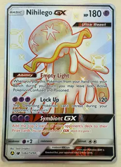 Nihilego GX SV62/SV94 - Hidden Fates Shiny Vault Holo Rare Full Art Pokemon - NM - Image 1