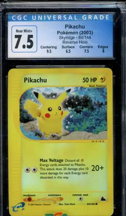 Pikachu Skyridge Reverse Holo Pokemon TCG Graded CGC 7.5 Near Mint+ - Image 1