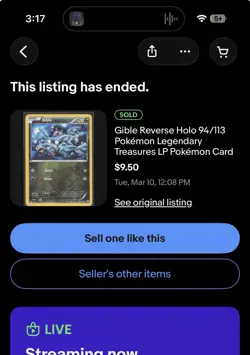 Gible Reverse Holo 94/113 Pokemon Legendary Treasures ✨🔥SHIPS FAST 💨RARE📈 - Image 2
